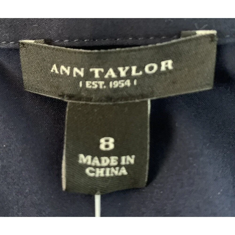 Ann Taylor Size 8 Sleeveless Ruffled Button Front Top Blue NWT - Picture 5 of 7